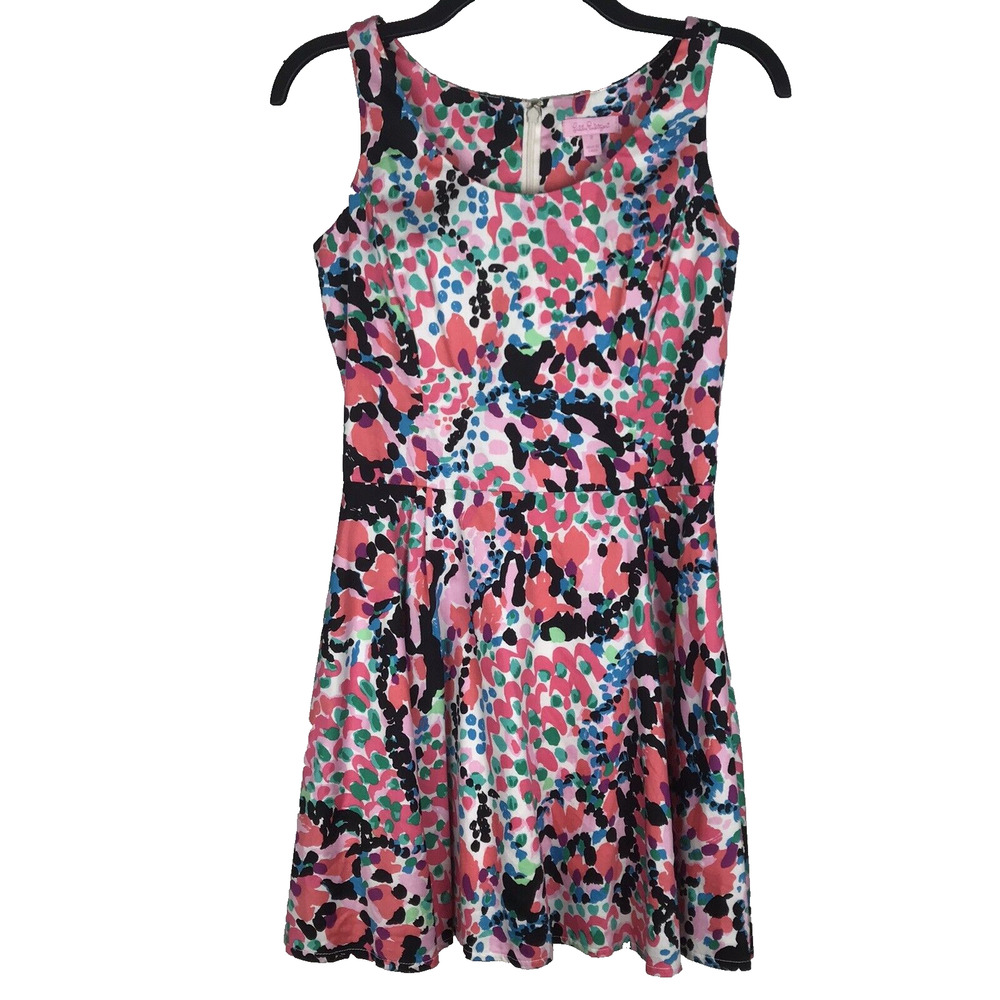 Lilly Pulitzer Fit Flare Dress Gosling Sweet Nothings Cameo Sleeveless Lined 2